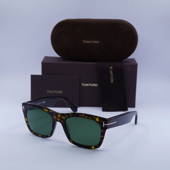 Tom Ford Nico 02 FT1062 52N Square Sunglasses - Havana/Green - Picture 1 of 9